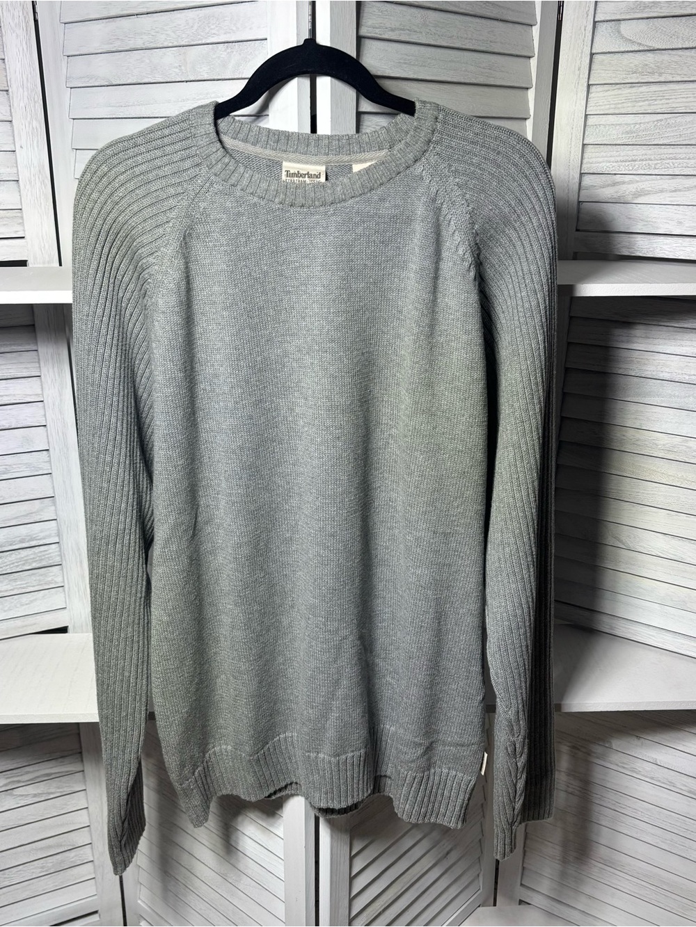 Timberland Stratham Issue Gray Cotton Crewneck Sweater Men’s XL